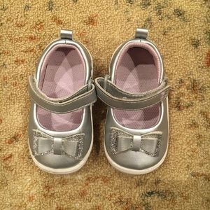 Silver toddler shoes